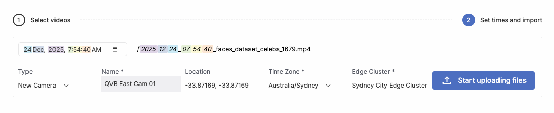 Setting Camera Information
